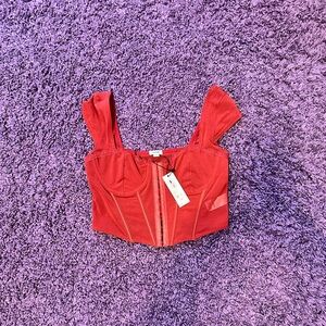 Red NWT garage corset top